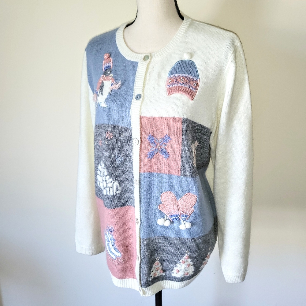 Ice Skater Pastel Winter  Sweater